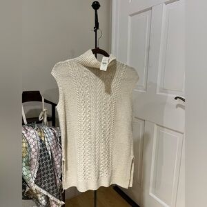 Loft crème XXSP sleeveless tunic NWT